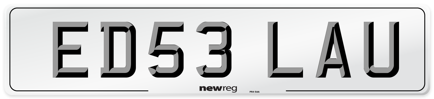 ED53 LAU Number Plate from New Reg